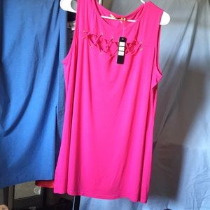 BelldinI Fuschia Peek-a-Boo Sleeveless Top Size 1X
